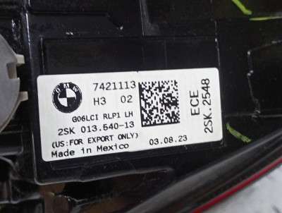 Б/у Ліхтар задній лівий BMW X6 G06