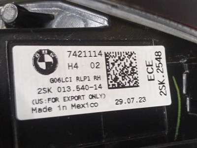 Б/в Фонарь задний правый BMW X6 G06
